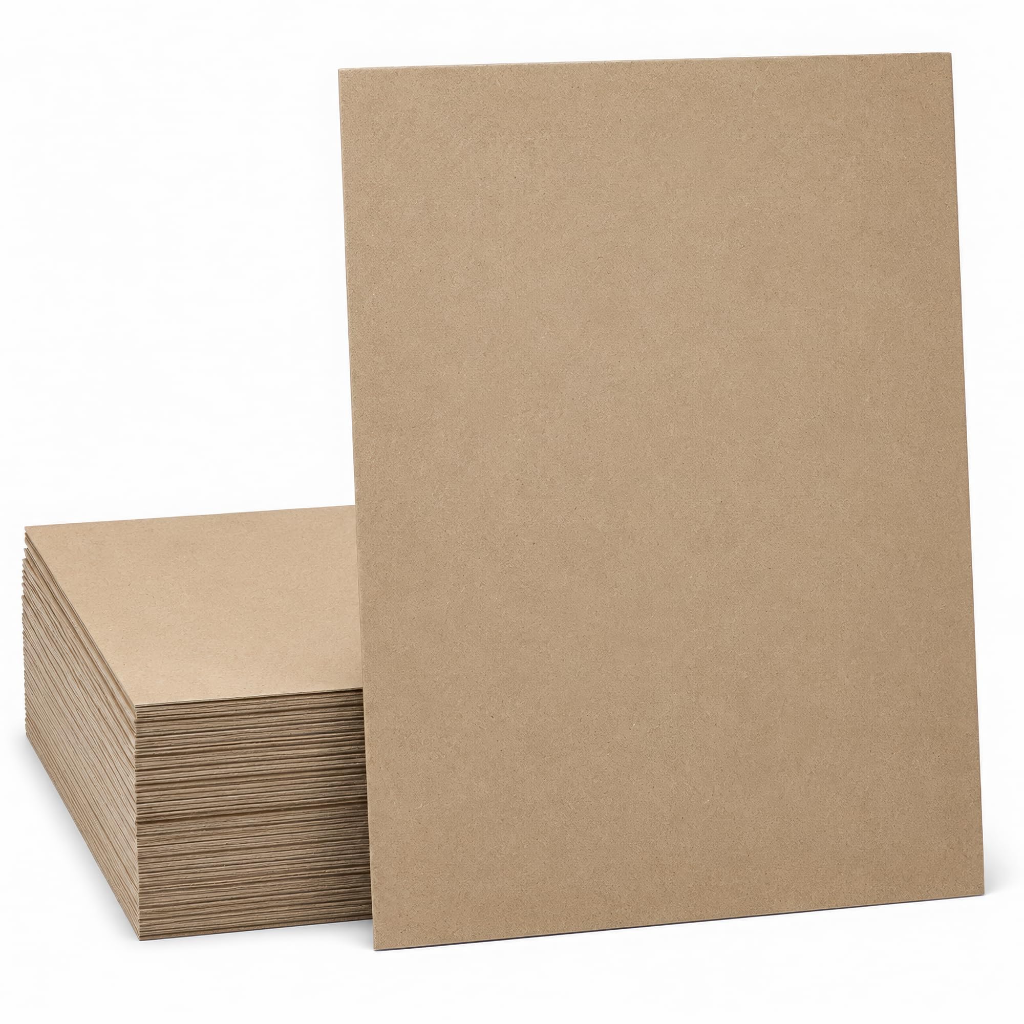Heavyweight Kraft Chipboard Sheets - Thick 30pt Brown Cardboard Sheets - 100 Pac