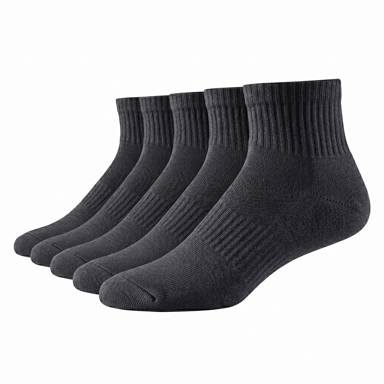 Josnown Mens Cushioned Athletic Quarter Ankle Socks 5/10 Pairs Cotton