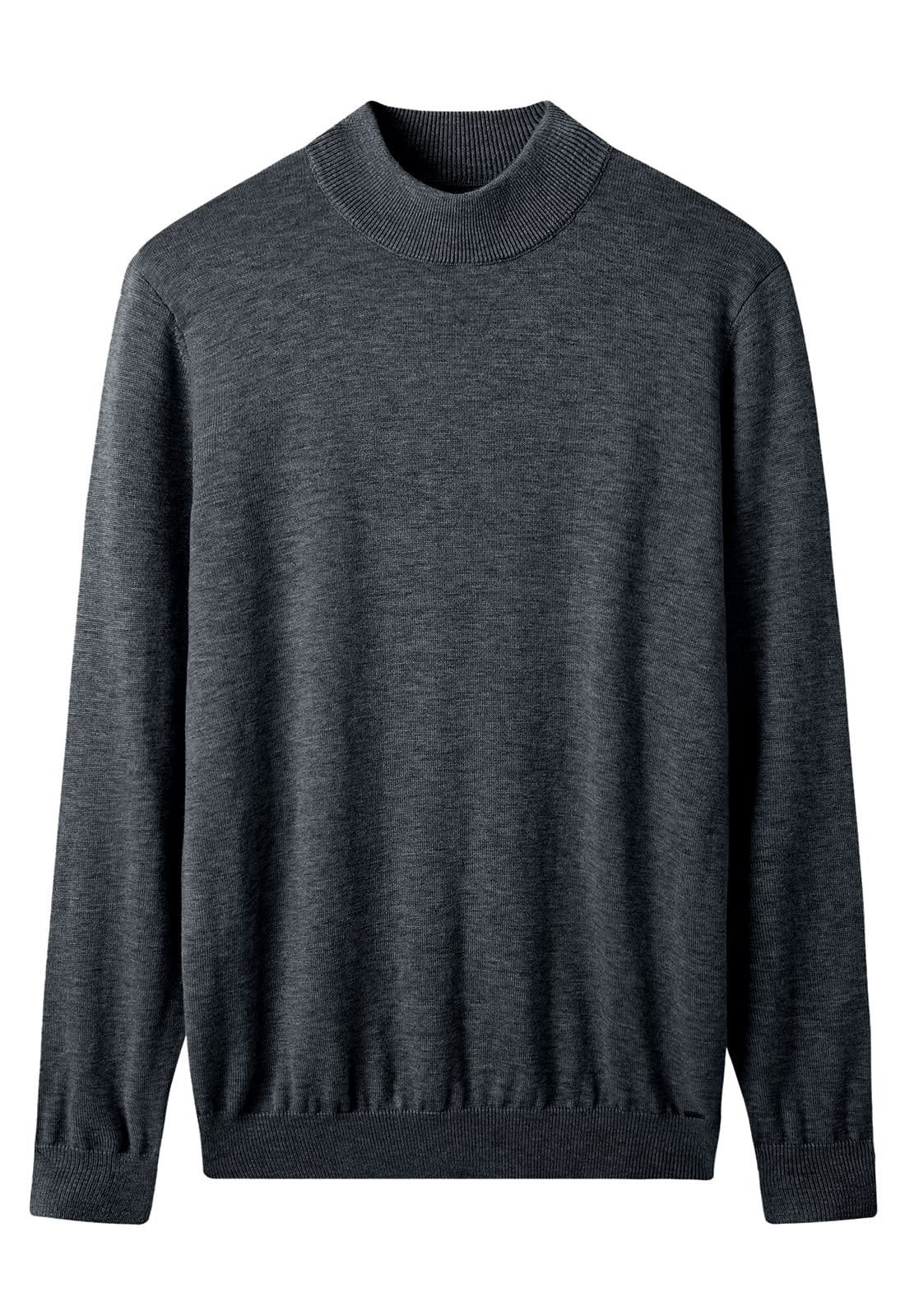Mock Neck Sweater Winter Men's Warm Merino Pure Wool Knitted