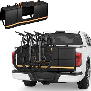 Marscamd Tailgate Bike Pad for Mid-Size Pickup, 51" Wide, Holds 5 Bikes | Fits 51"-55" Truck Tailgate, Thick Protective Cover with Storage Pocket, Abrasion-Resistant, Water-Resistant (Black)