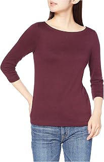 Amazon Essentials Women's T-Shirt with Boat Neck with 3/4 Sleeve Slim Fit