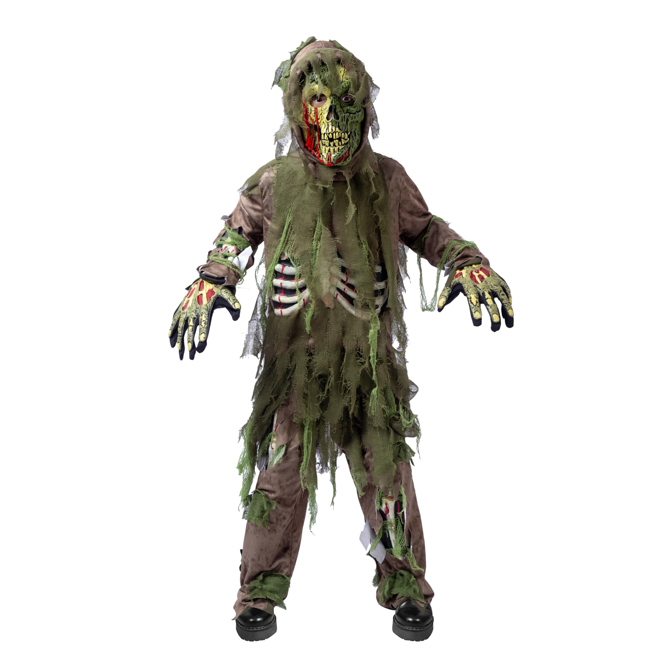 Spooktacular Creations Swamp Deluxe Skeleton Living Dead Zombie Costume for Hall