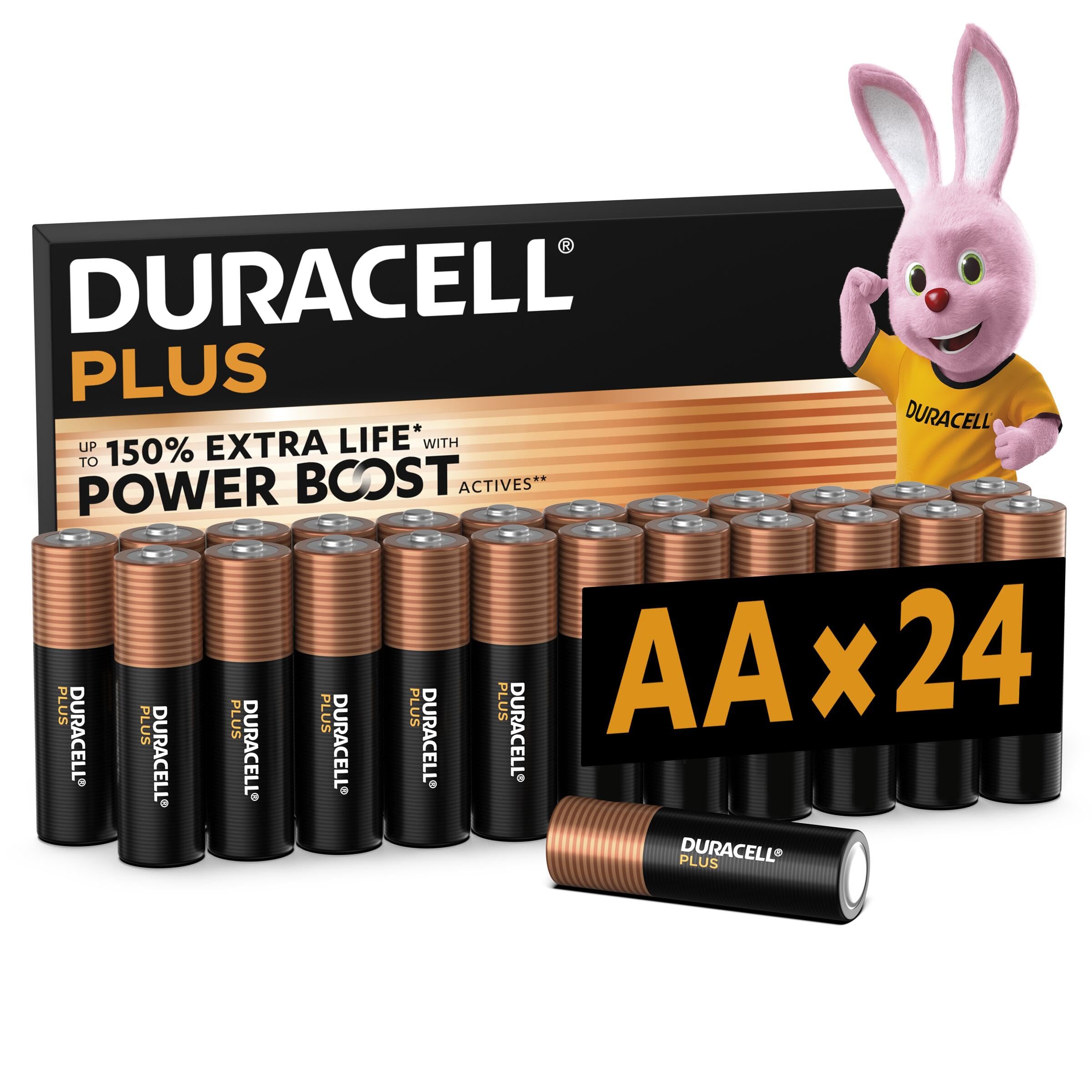 DURACELL Plus AA Alkaline Batteries (24 Pack) 1.5V, LR06 | Double A Battery-Up t