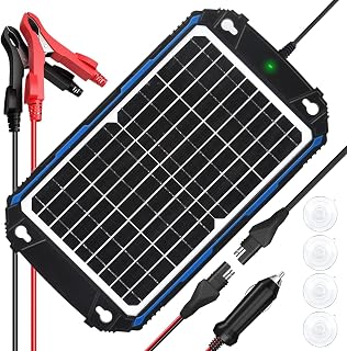 SUNER POWER Waterproof 12W 12V Solar Battery Charger & Maintainer Pro, Built-in UltraSmart MPPT Charge Controller, 12 Volt Solar Panel Trickle Charging Kits for Car Automotive Boat Marine RV Trailer