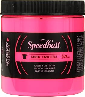 Speedball 004687 Fluorescent Screen Printing Ink, 8 fl. oz., Hot Pink