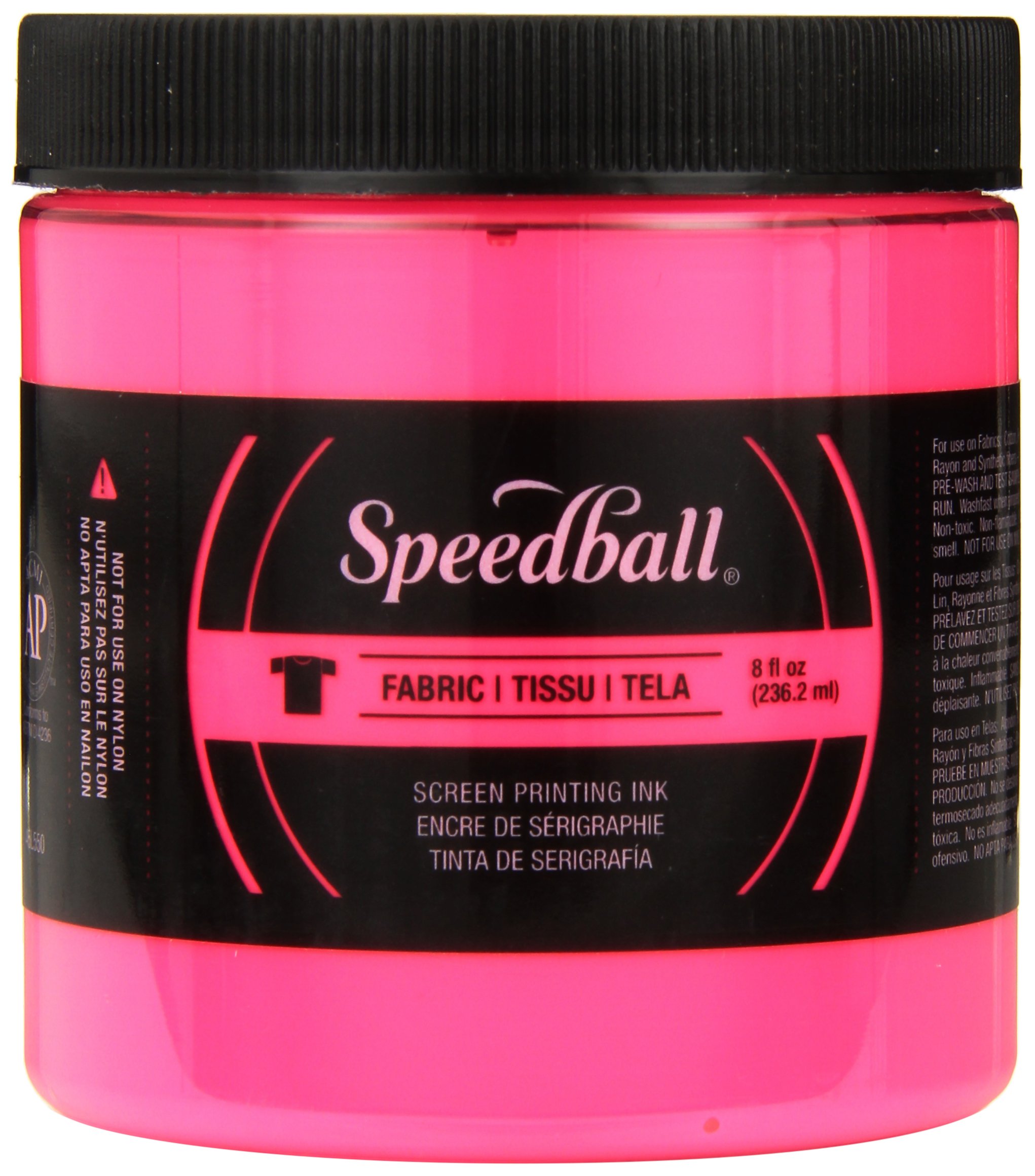 Speedball 004687 Fluorescent Screen Printing Ink, 8 fl. oz., Hot Pink