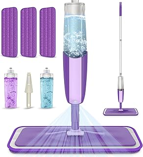 MEXERRIS Microfibre Spray Mop | Professional Floor Mop with 2 Refillable Bottles for Home, Kitchen, Hardwood, Laminate, Wood, Ceramics, Tiles