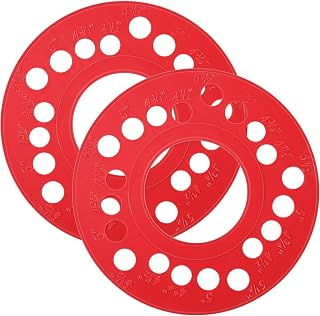 Feekoon 2 PCS Wheel Bolt Pattern Measuring Tool, 5 Lug Bolt Template, Trailer Axle Circle for 4, 5, 6, 8 Holes, Essential for Precision Lug Pattern Measuring, Ensure Correct Wheel Fitment(Red)