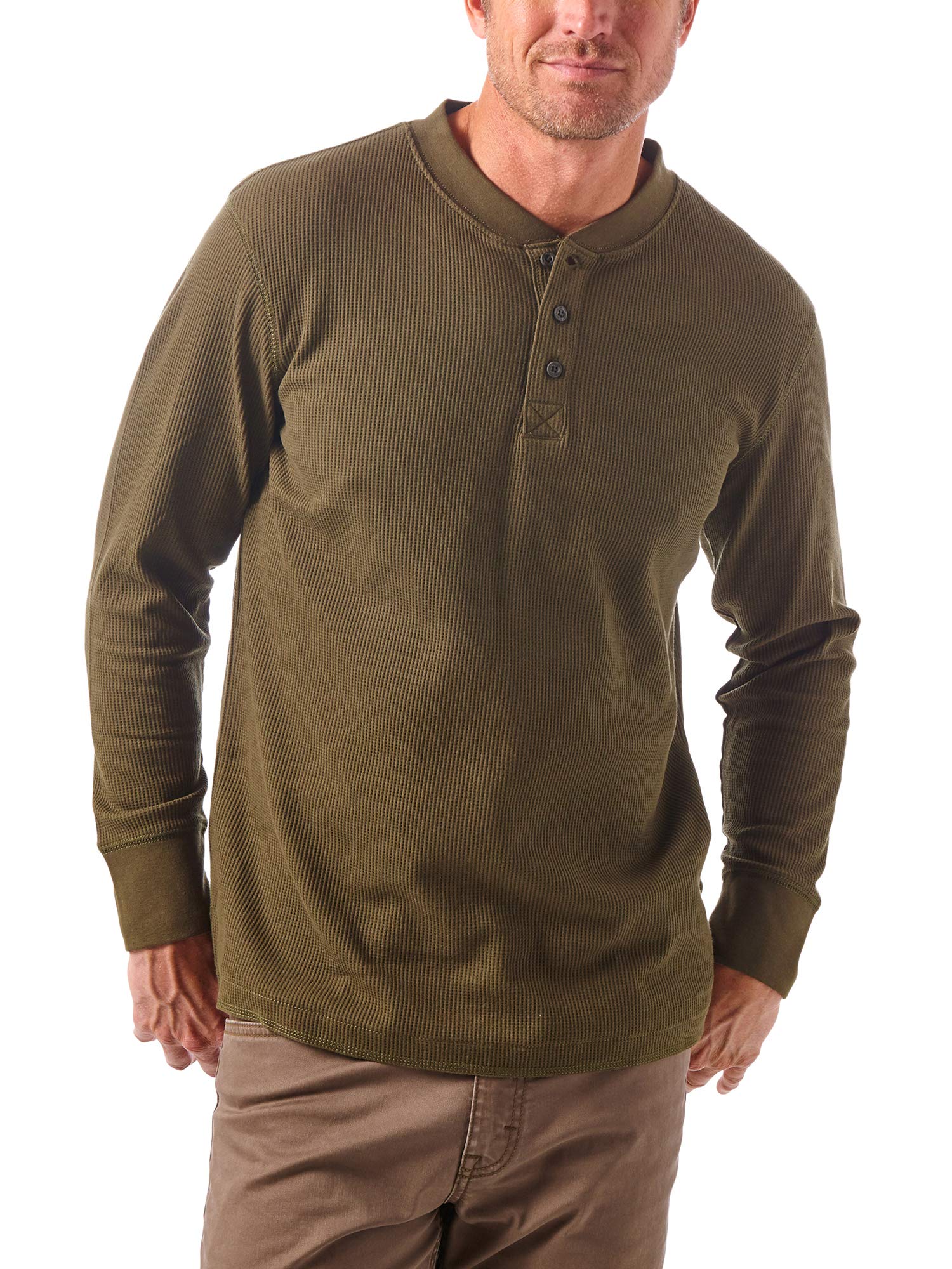 Wrangler Authentics Men's Long Sleeve Henley Waffle Henley Shirt (Pack of 1)
