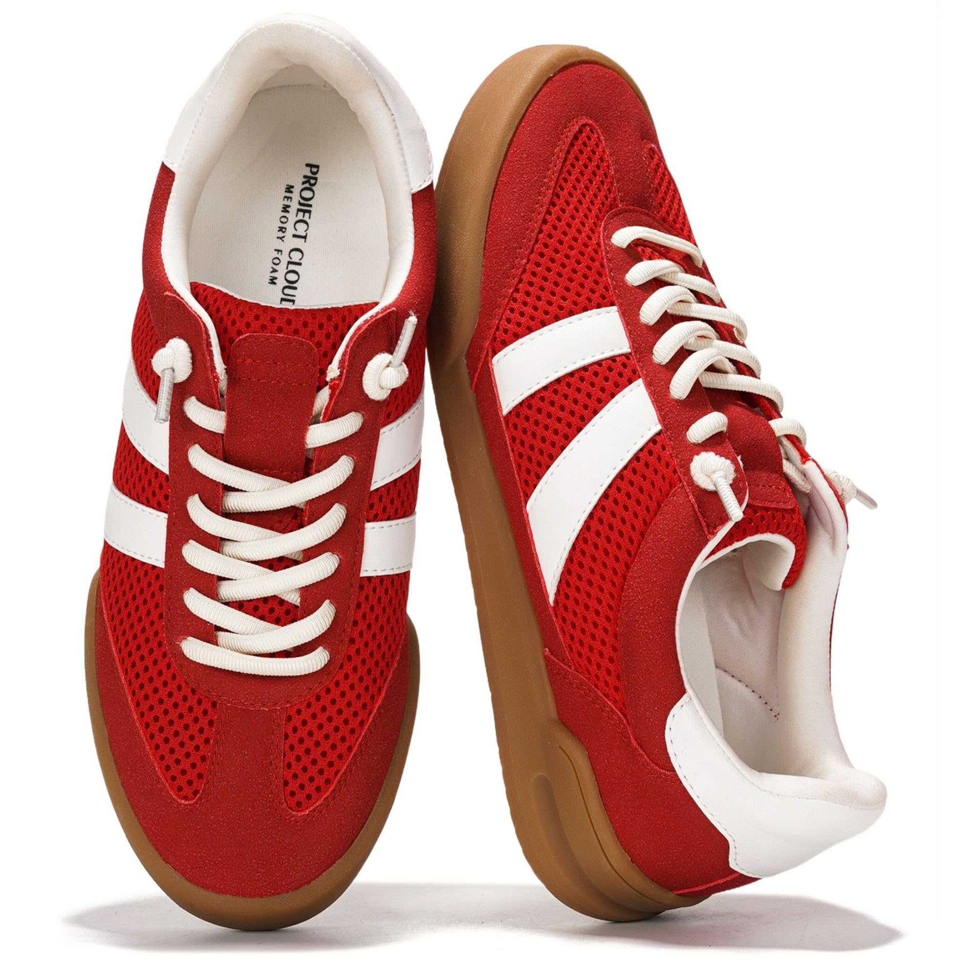 Project Cloud Casual Genuine Leather Trainers for Women, Memory Foam Insoles Wom