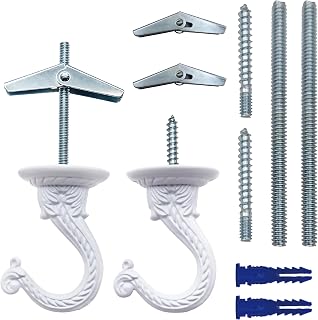 NACETURE E Style Ceiling Hooks for Hanging Plants- 2 Pcs Vintage Style Ceiling Plant Hanger Hooks Outdoor or Indoor- Sturdy Plant Hooks for Hanging Lights, Flower Baskets and More