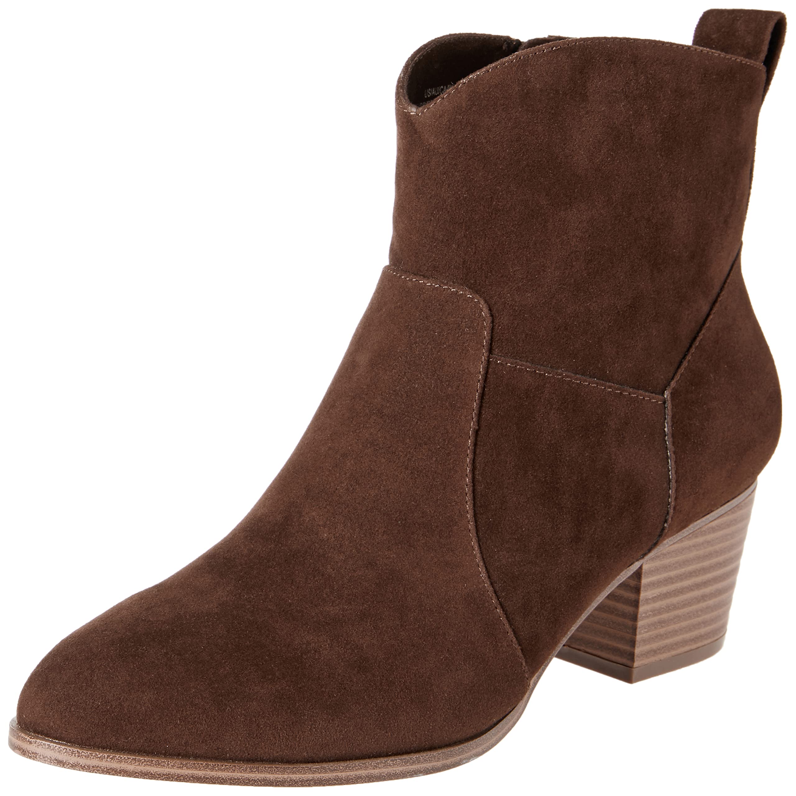 Amazon Essentials Women's Western Ankle Boots with Stacked Heel, Memory Foam Ins