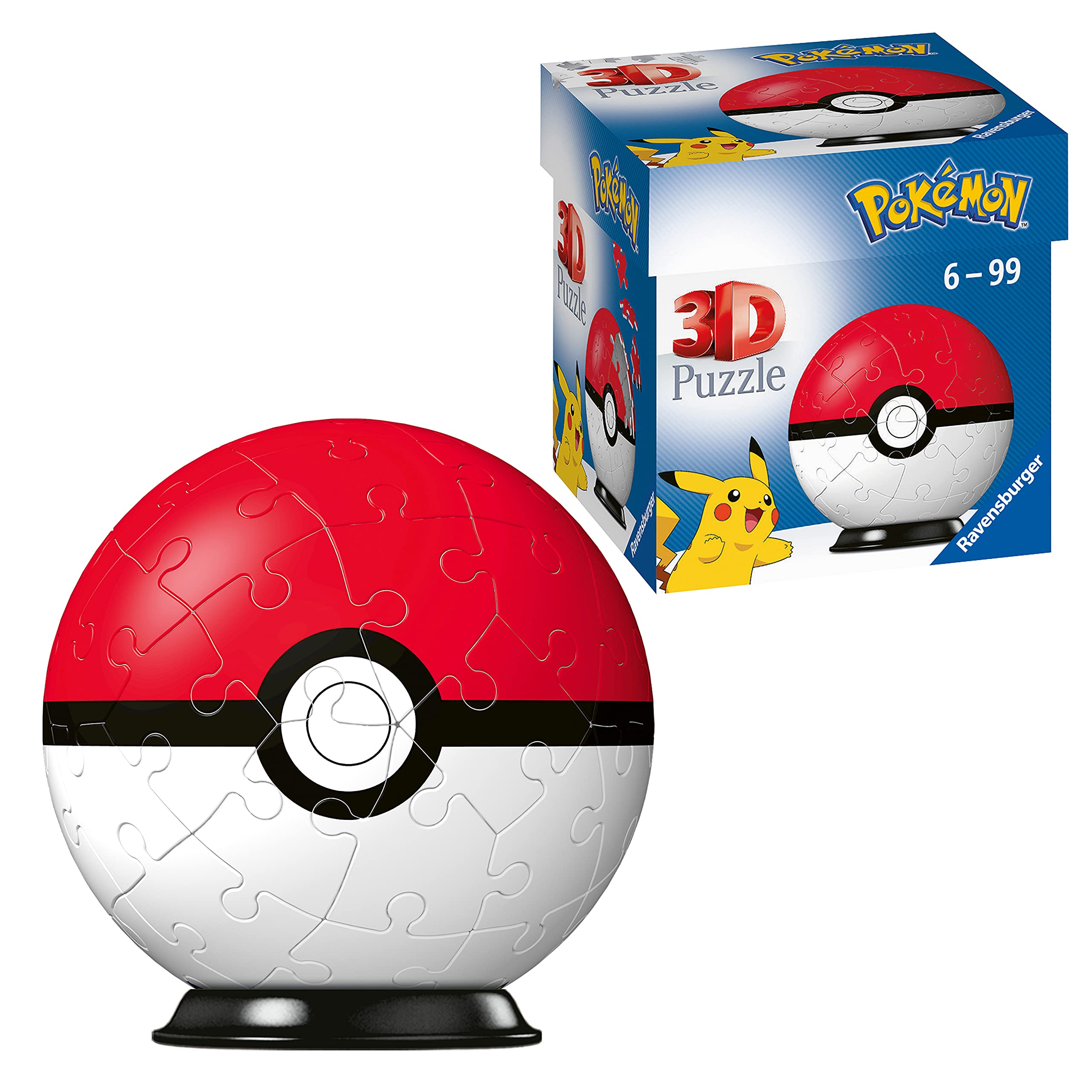 Ravensburger 3D PuzzleBall - Pokéball - Ages 6+, 54 Pieces