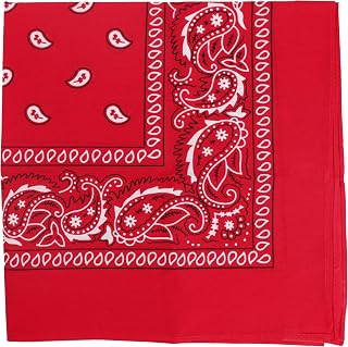 Motique Accessories 22 Inch Cotton Paisley Bandana | Multi-Purpose Headband, Unisex Handkerchief & Cowboy Scarf for Women & Men