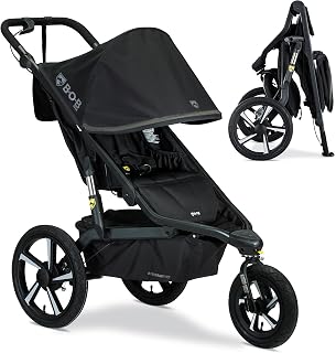 BOB Gear Alterrain Pro Jogging Stroller — Black | All Terrain, All Weather Jogger Stroller; SmoothShox Suspension &amp; Air-Filled Tires; Car Seat Compatible