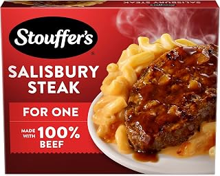 Stouffer's Salisbury Steak, Single Serve, Frozen Entrees For One, Ready To Cook Easy Dinners, Protein Frozen Meals