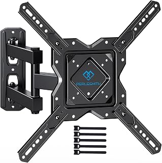 PERLESMITH TV Wall Bracket for 26-60 inch TVs, Swivel Tilt Extend Wall Mount for Flat & Curved TV up to 35kg, Max.VESA 400x400mm