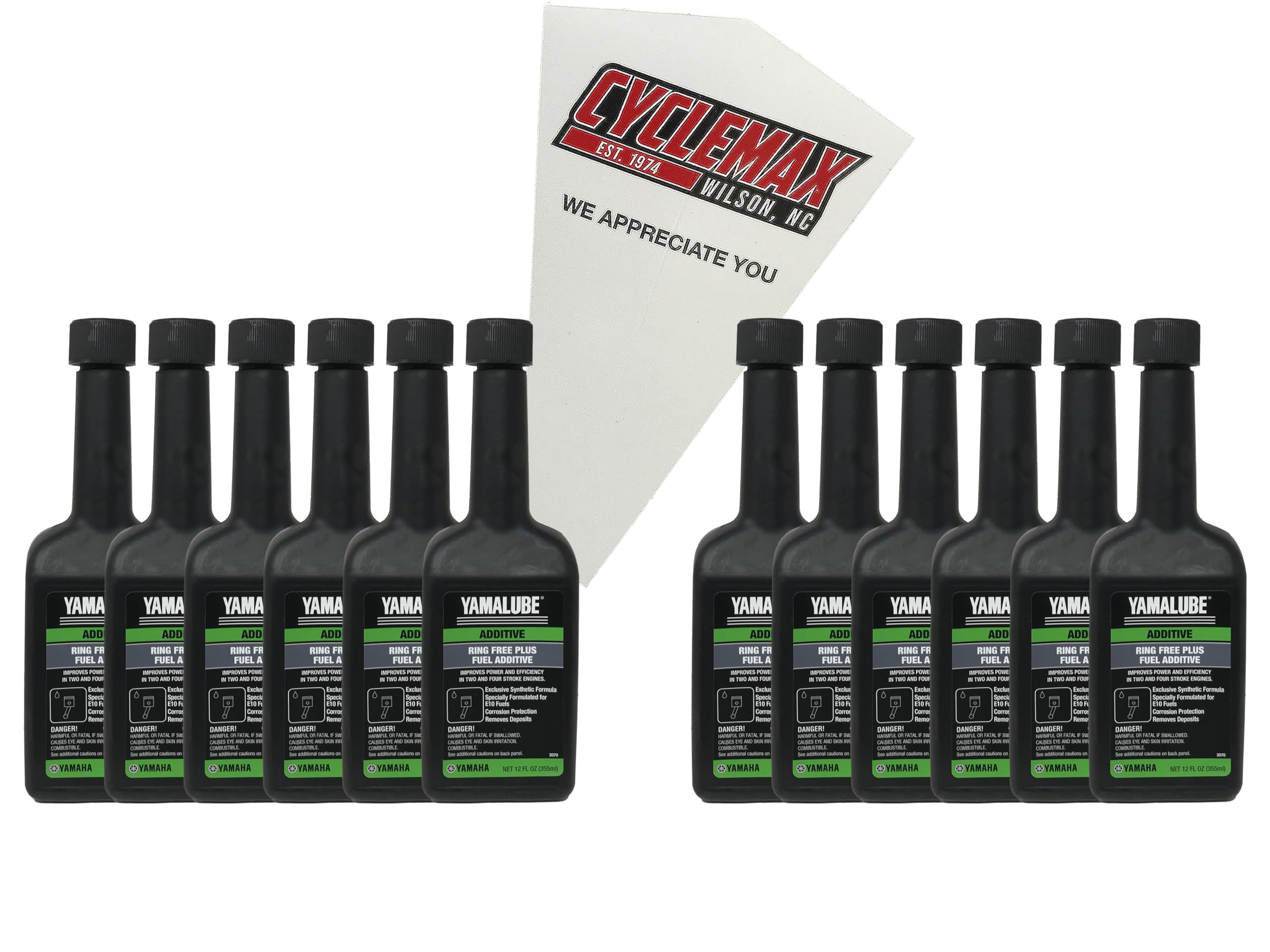 Cyclemax 12PK of Yamalube Ring Free Plus Fuel Additive for Yamaha ACC-RNGFR-PL-1