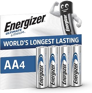 Energizer Ultimate Lithium AA Batteries (4 Pack) - World's Longest Lasting | Double A Battery - Ideal For High Drain Devices - 100% Recyclable Plastic Free Packaging - 25 Year Shelf Life