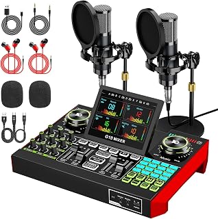 TENLAMP G10 Creator Audio Mixer Bundle with Dual Microphones