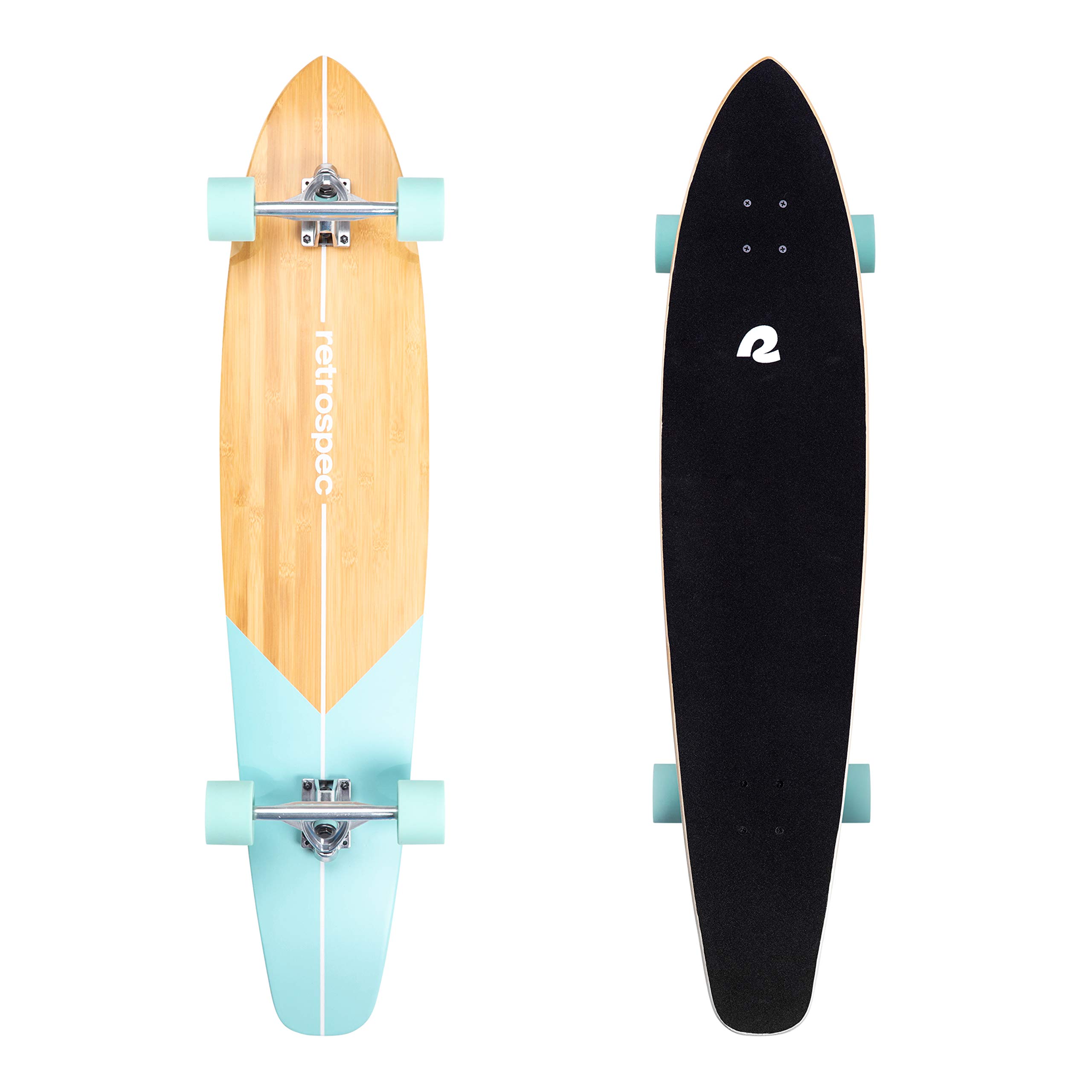Retrospec Zed Pintail & Cruiser Longboard Adult Skateboard - 44in Bamboo & Canad