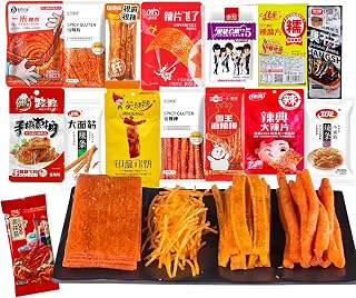 MKSDDF - Latiao Chinese Spicy Snacks, 15-pack of Assorted Spicy Snack Strips | Latio350g Asian Spicys Snacks | Vegan