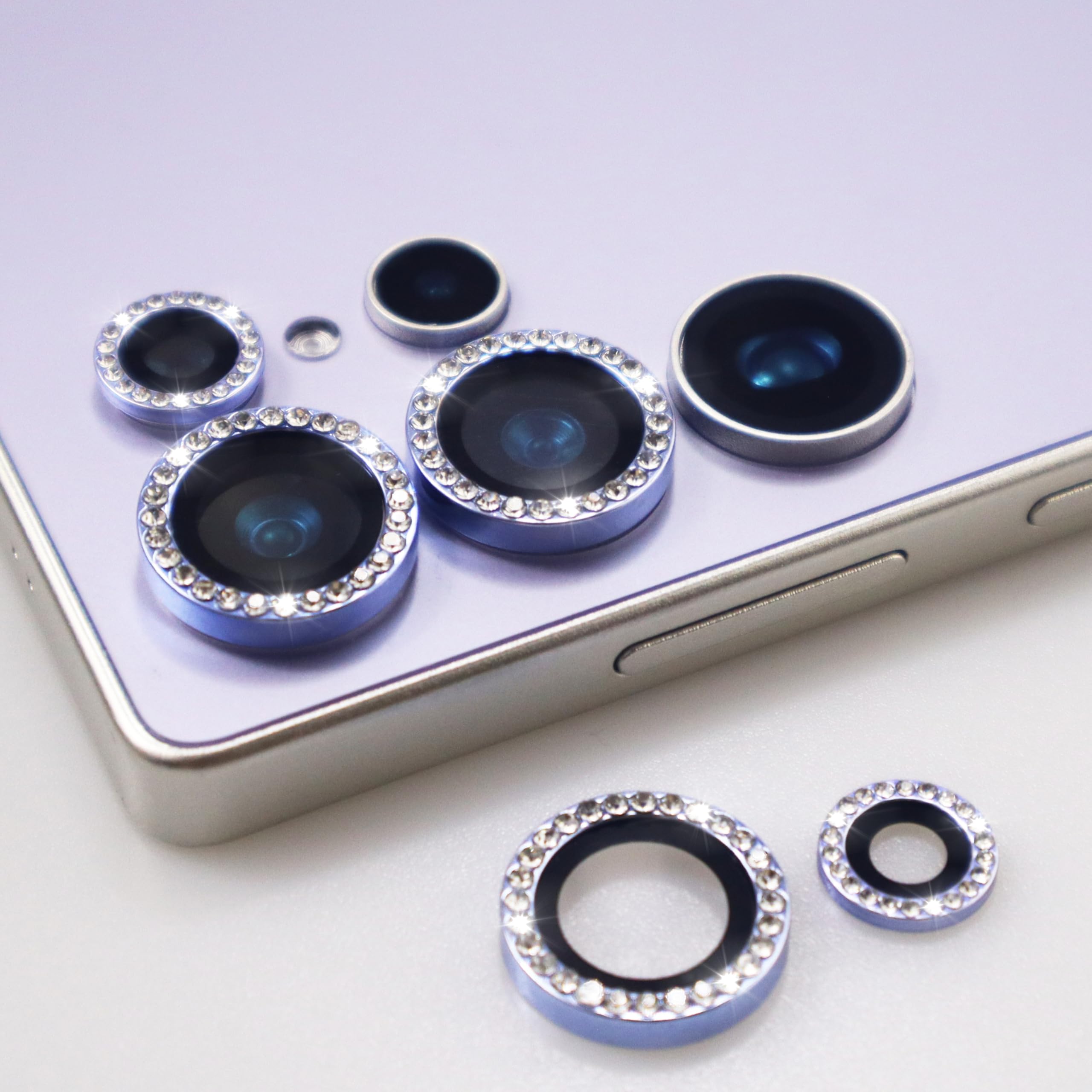 BONVAN Camera Lens Protector for Samsung S25 Ultra, Glitter Diamond Crystal Glas