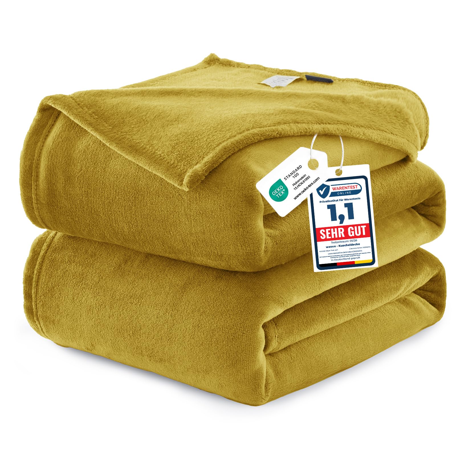 WAVVE Extra Large Blanket for 180 Bed, Flannel Blanket for Sofa 230 x 270