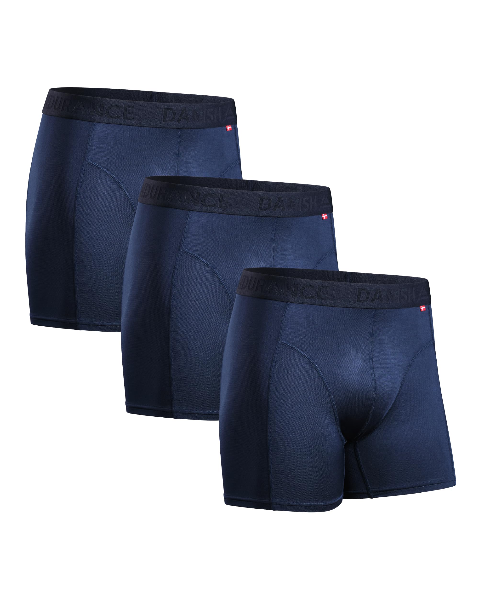 DANISH ENDURANCE Performance Boxer Briefs, Moisture-Wicking Sport, 3-Pack