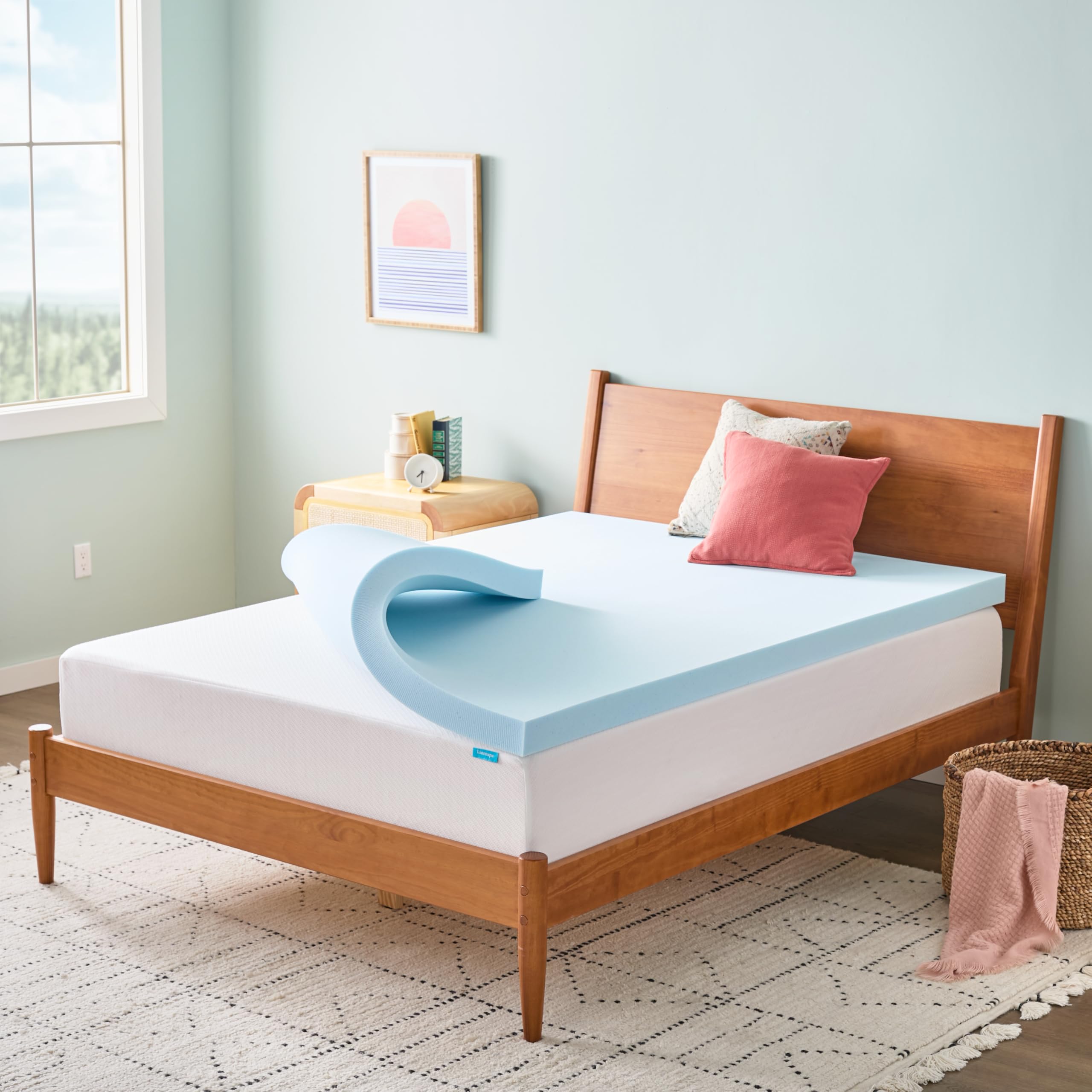 Linenspa 3 Inch Gel Memory Foam Mattress Topper, Plush, Cooling, Queen Size | Ce