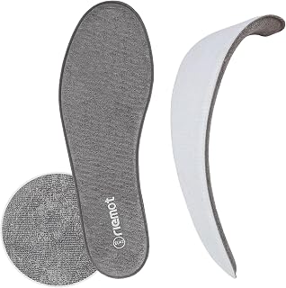 riemot Memory Foam Insoles for Men and Women, Soft Breathable Shoe Insoles with Terry Cloth Surface Made of Recycled PET, Replacement Insoles for Everyday Shoes and Sports, Grey, 38 EU