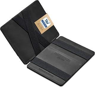 Jaimie Jacobs Flap Boy Slim Magic Wallet RFID Protection Men's Small Credit Card Holder Card Holder (Black Buffalo Leather)