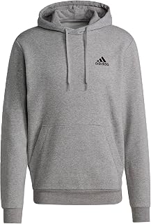 adidas Men's Big & Tall Essentials Fleece Hoodie, Medium Grey Heather/Black, Tall