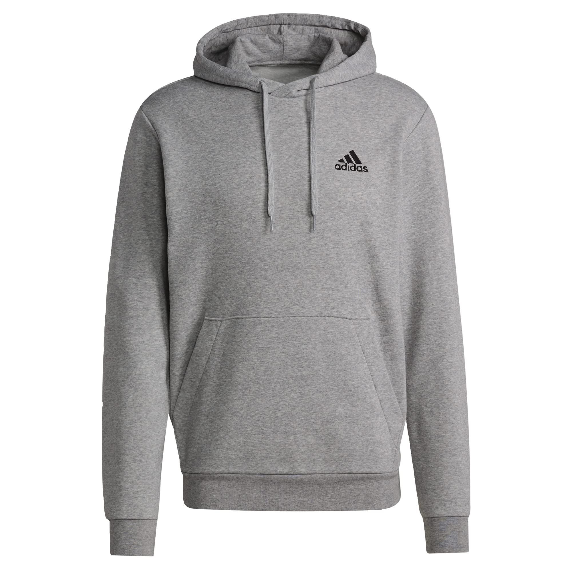 adidas Men's Big & Tall Essentials Fleece Hoodie, Medium Grey Heather/Black, Tal