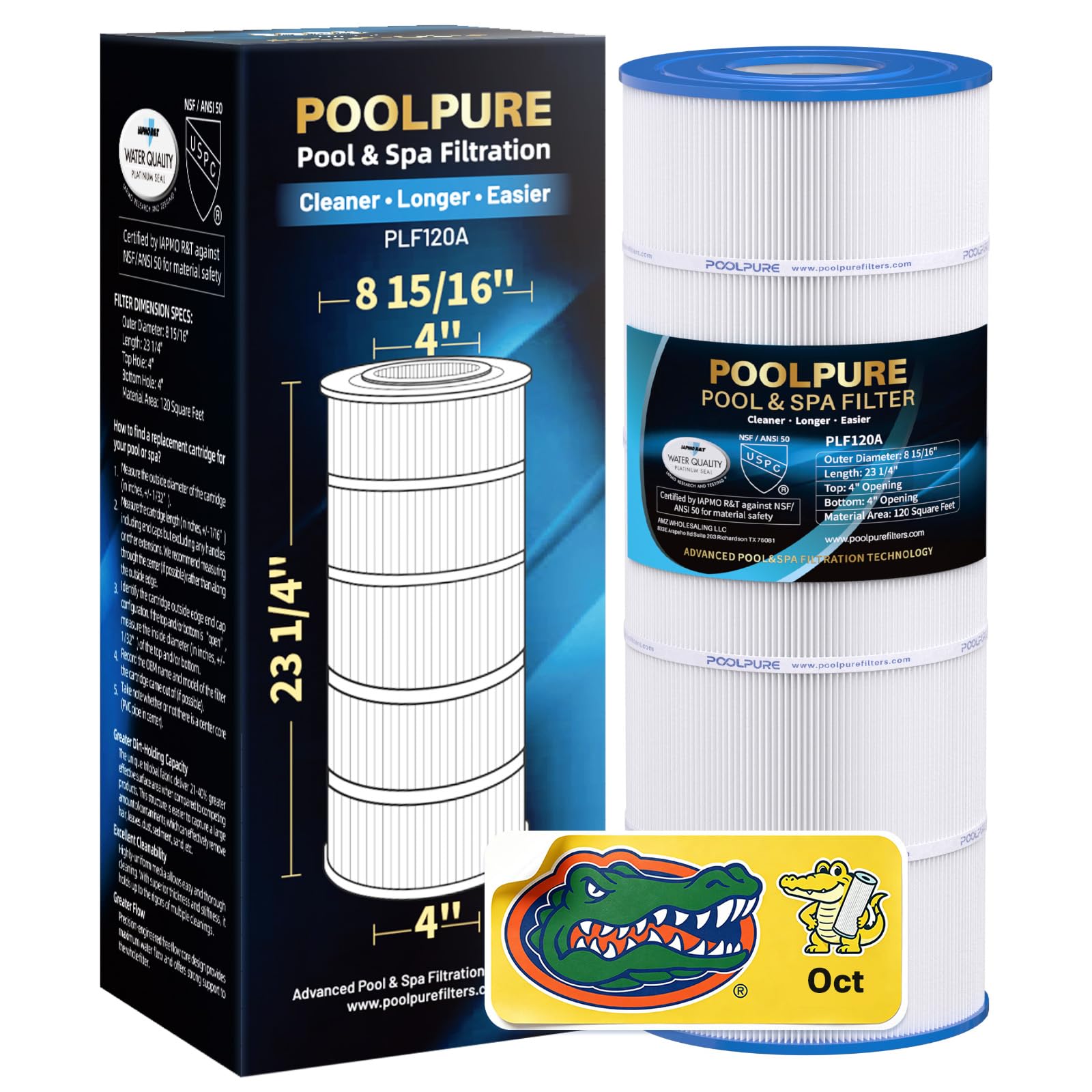 POOLPURE C1200 Pool Filter Replace Hayward CX1200RE, HAY823C, Pleatco PA120 | Co