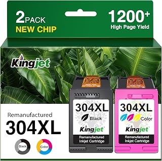 304XL Printer Ink 304 XL Ink Cartridges Combo Pack, Replacement for HP 304 Ink Cartridges Black and Colour, for HP Envy 5010 5020 5000 5030 5032, DeskJet 2600 3762 3760 2630 2620 3720 3750
