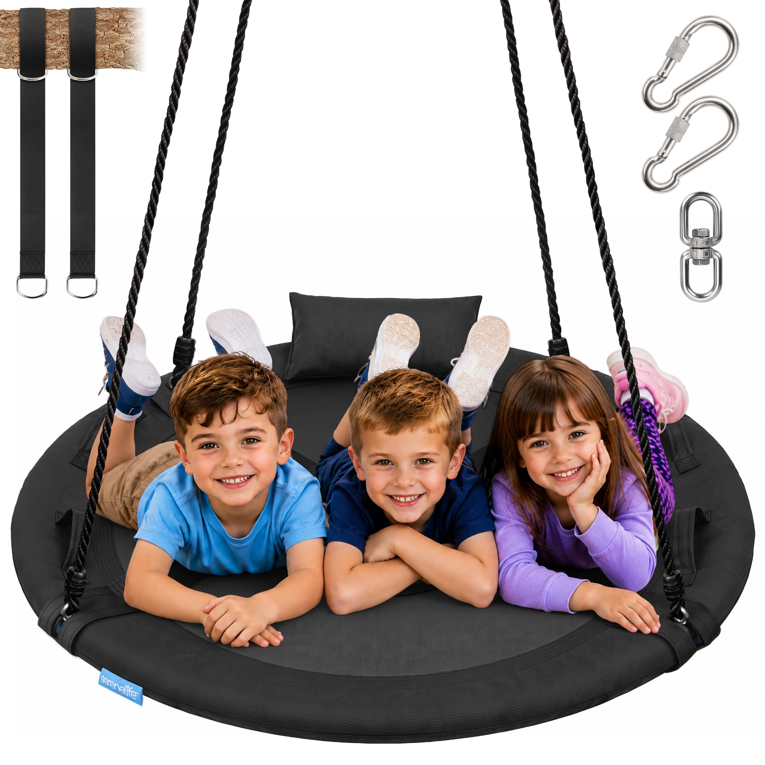 SereneLife Saucer Swing, Tree Swing, 40 Inch, 900lb Heavy Duty Capacity for Kids