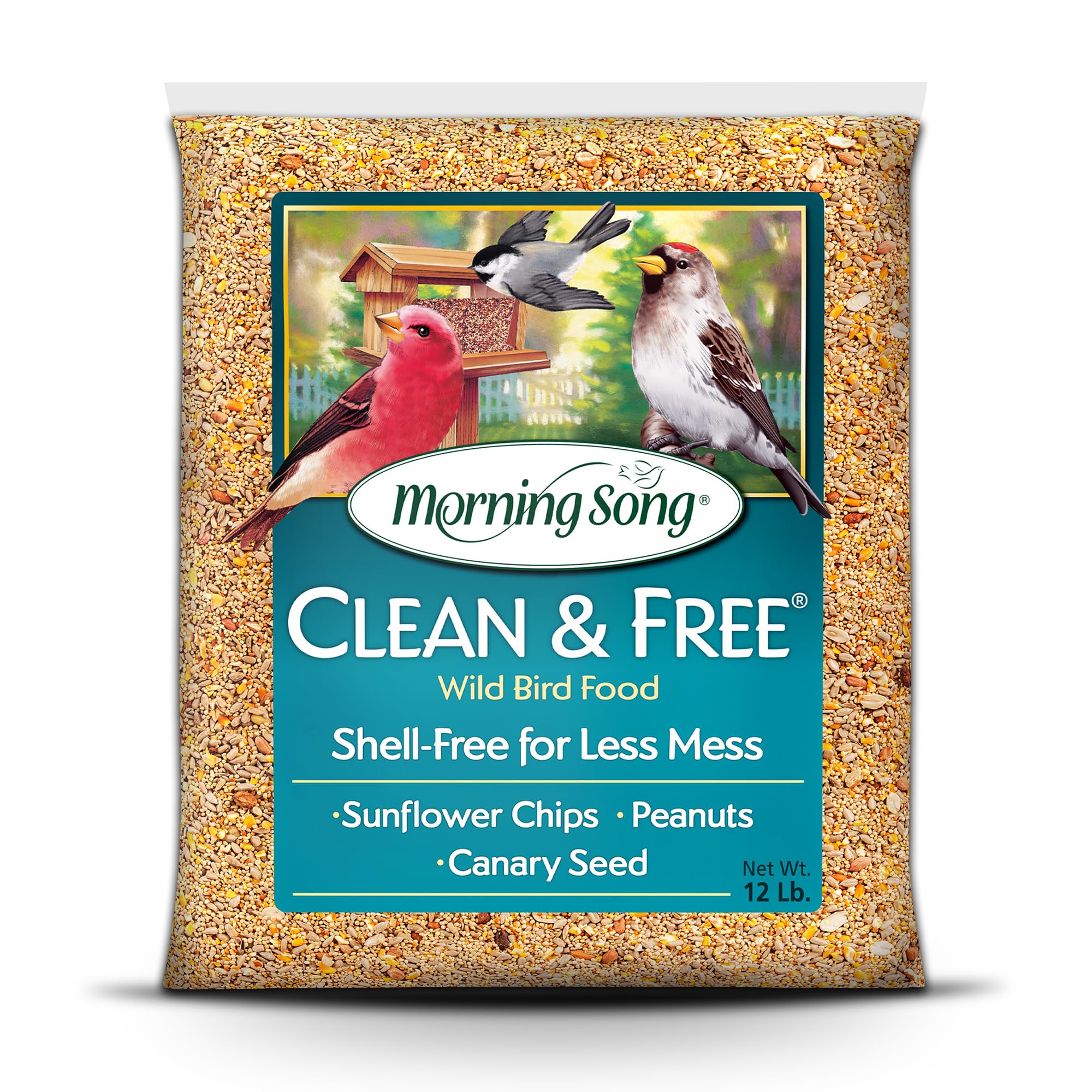 Morning Song Clean & Free No Mess Wild Bird Seed – 12 lb. | Shell-Free Bird Food