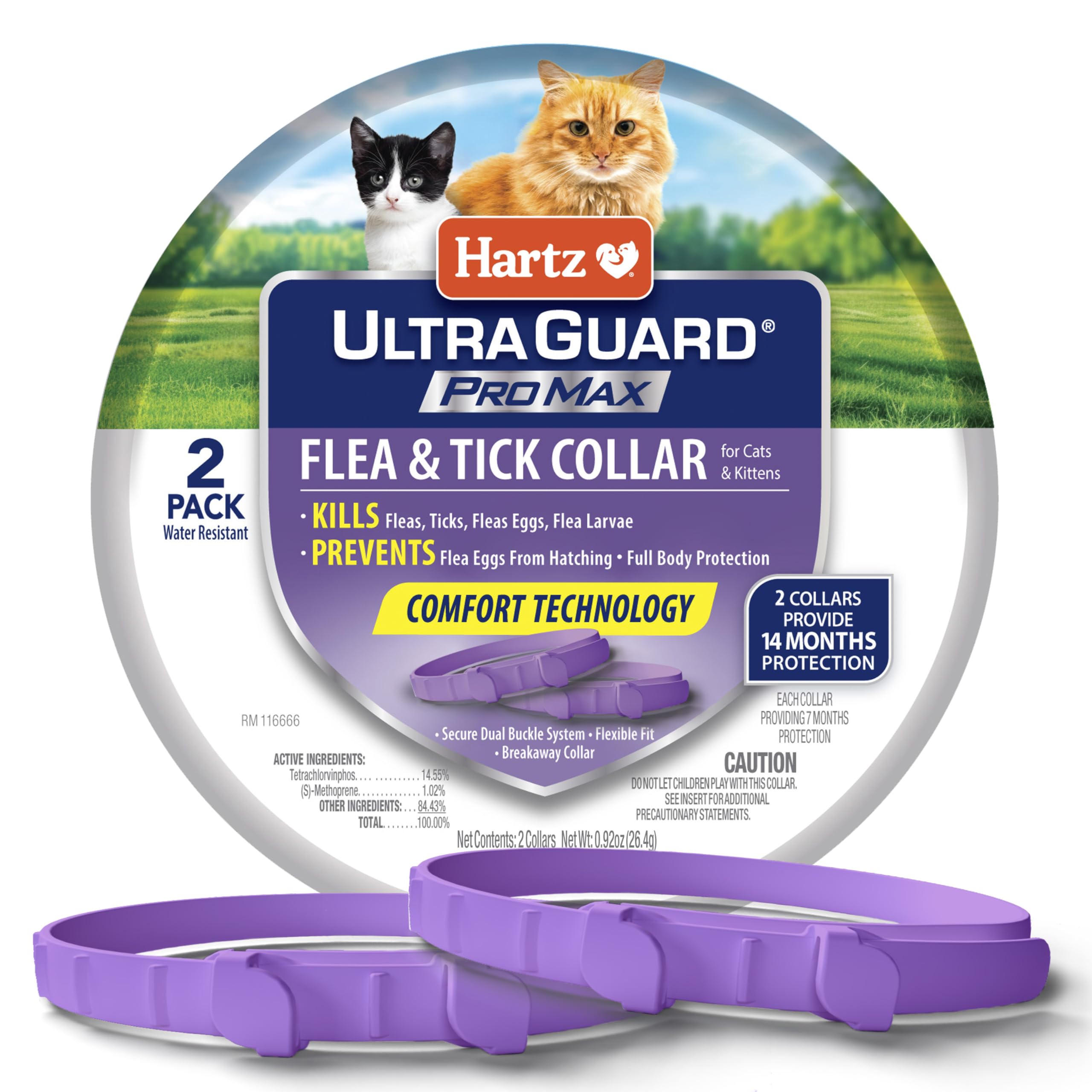 Hartz UltraGuard ProMax Flea & Tick Collar for Cats & Kittens I 14 Months Protec