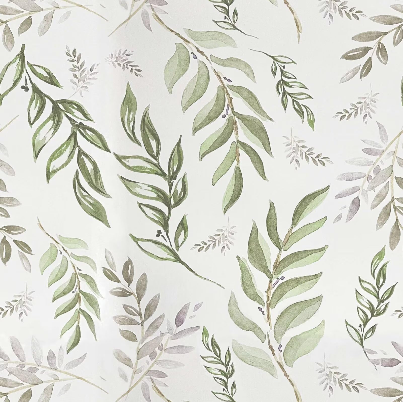 Laatse Green Leaf Wallpaper Peel and Stick 17.5" x 393" Floral Leaf Contact Pape