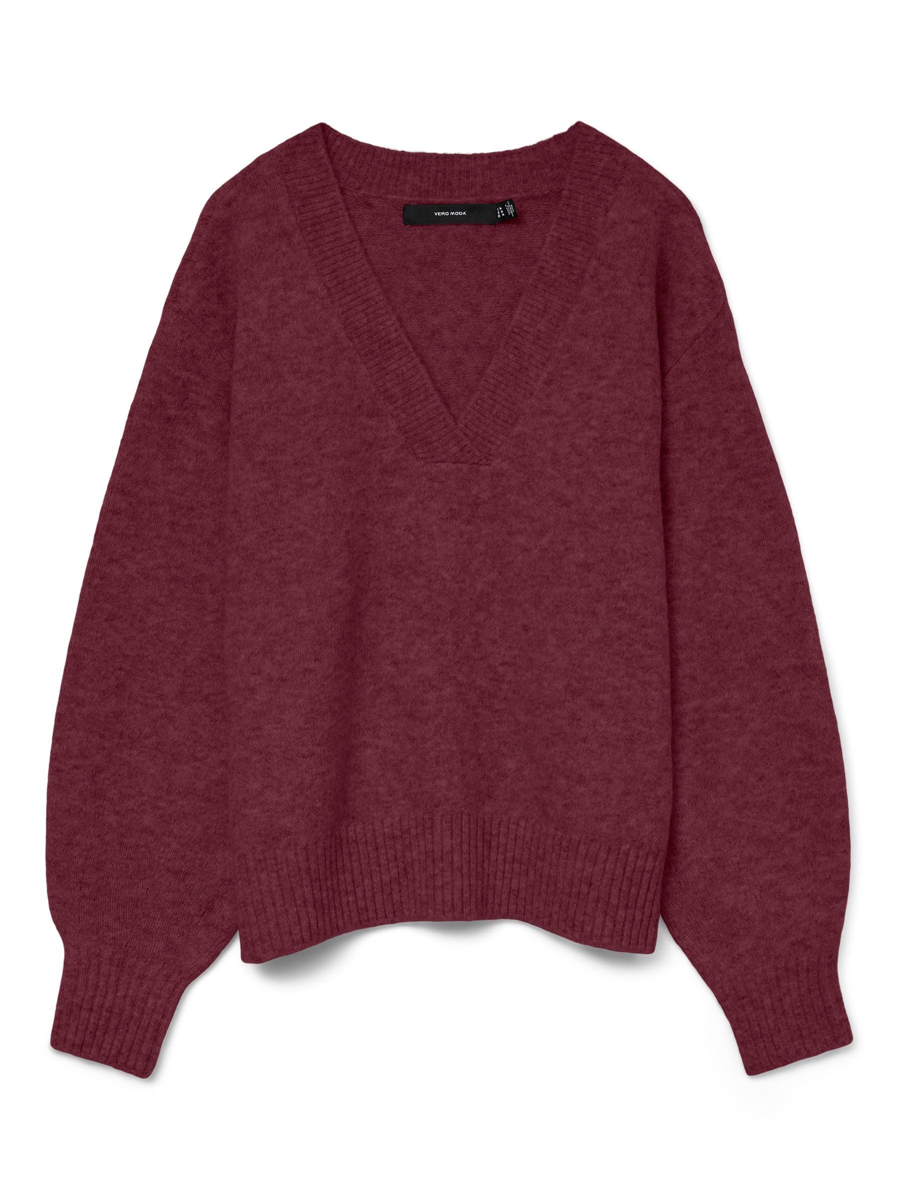 VERO MODA LS V-Neck Vmboom Noos Women's V-Neck Pullover