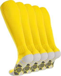 APTESOL Knee-Length Football Socks (3/5 Pairs) Children Youth Adults Long Sports Socks EU 28-44 Cushion Breathable Soccer Training Socks