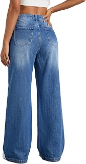 EMMIOL Women's Baggy Jeans Wide Leg Mid Waist Casual Fashion