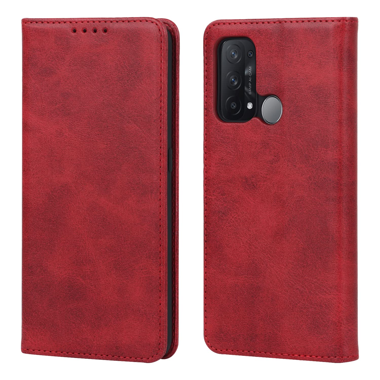 【Hamany】対応 oppo reno5 a ケース 手帳型 オッポリノ5a ケース カード収納 -ヴィンテージレッド