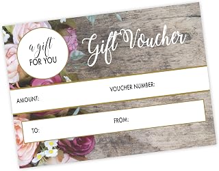 50 x Gift Voucher. Blank gift card for Hairdressers, Lash, Hair, nail technician, beauty, stylist. A7 size