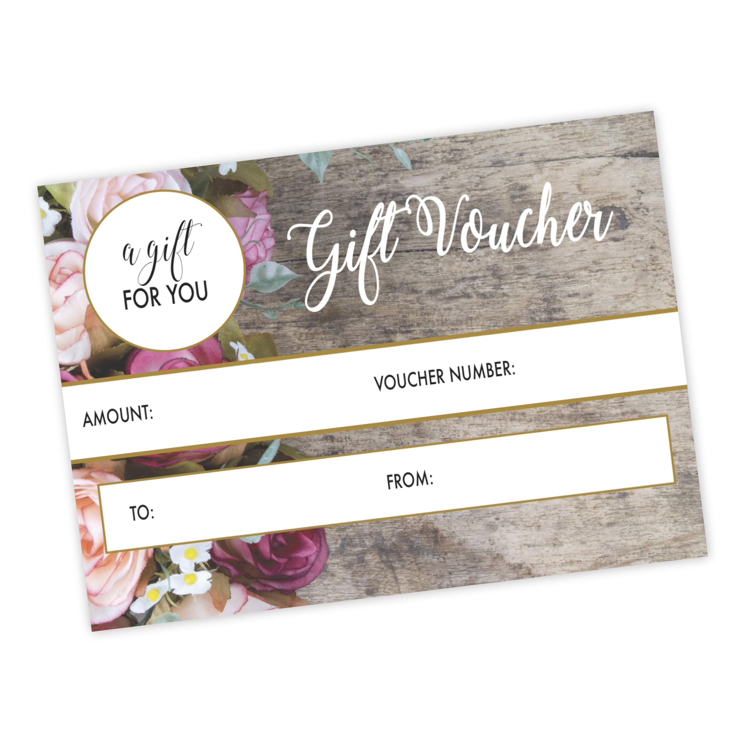 50 x Gift Voucher. Blank gift card for Hairdressers, Lash, Hair, nail technician