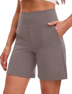 VOOVEEYA Women's Bermuda Shorts 7"/ 9" Athletic Long Shorts with Pockets