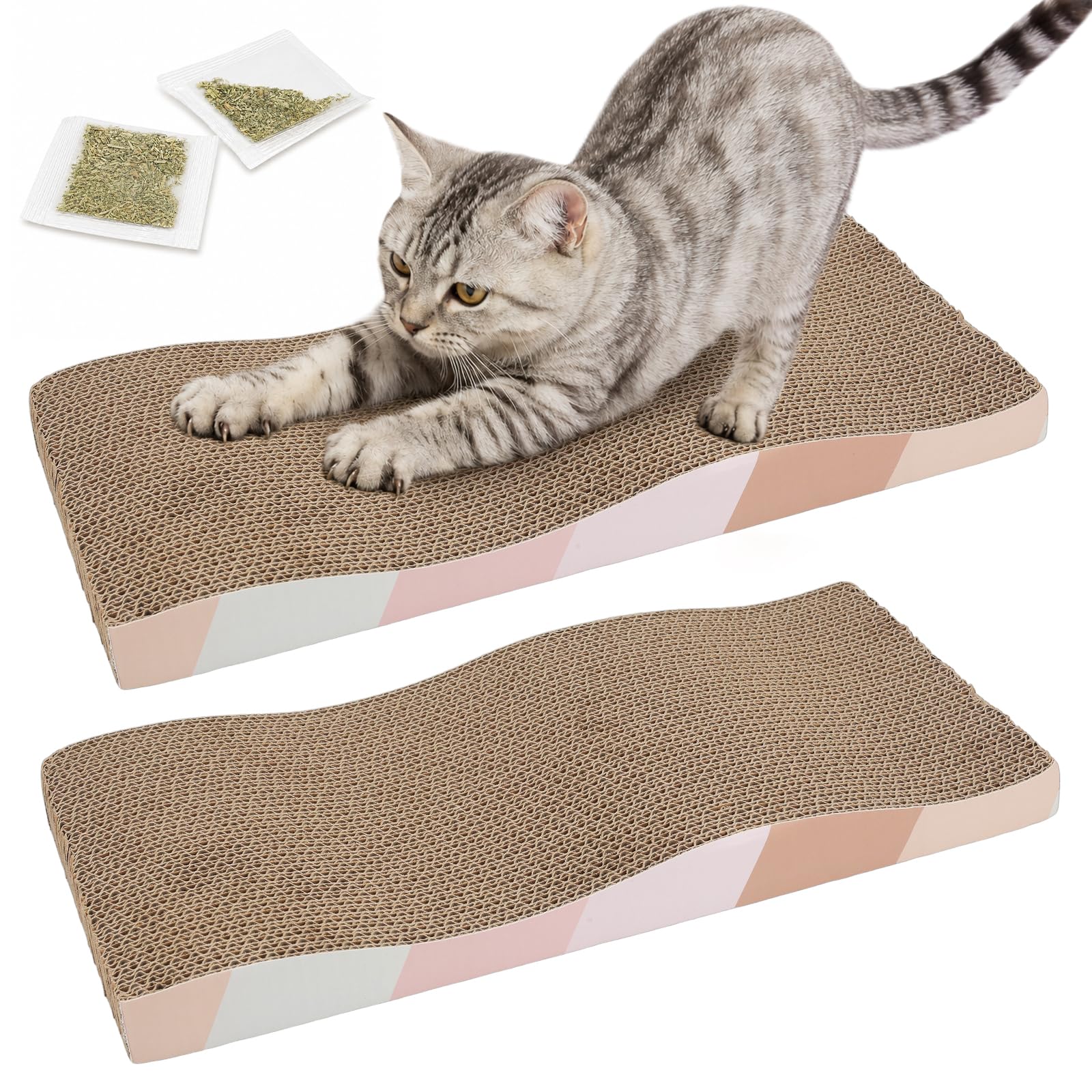SIDAZON Cat Scratching Board cat Scratcher Cat Scratch Pad Cardboard cat scratch