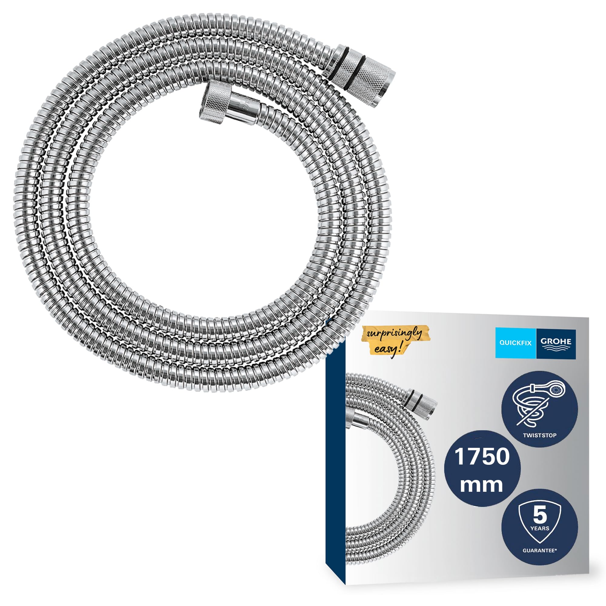 Grohe Vitalioflex Metal Shower Hose 1.50 m Flexible and Kink-Resistant