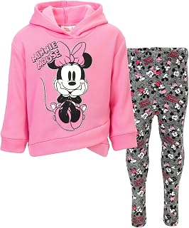Disney Girls' Minnie Mouse 2-Piece Fleece Hoodie and Leggings Clothing Set